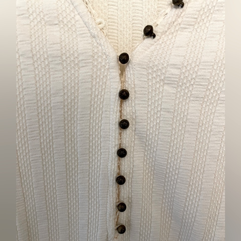 Free People Henley, Ivory, Size Small, EUC - Picture 3 of 8
